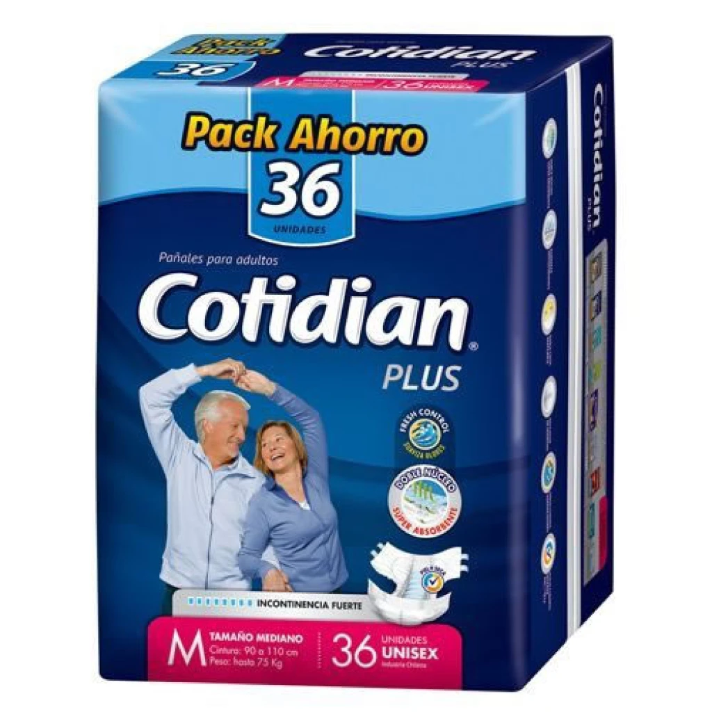 COTIDIAN PLUS MEDIANOS X 36 PAÑALES