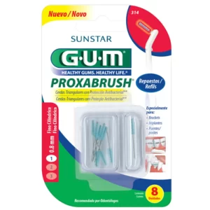 REPUESTO INTERDENTAL GUM BUTLER FINO CILINDRICO 0.8MM X8 UNIDADES