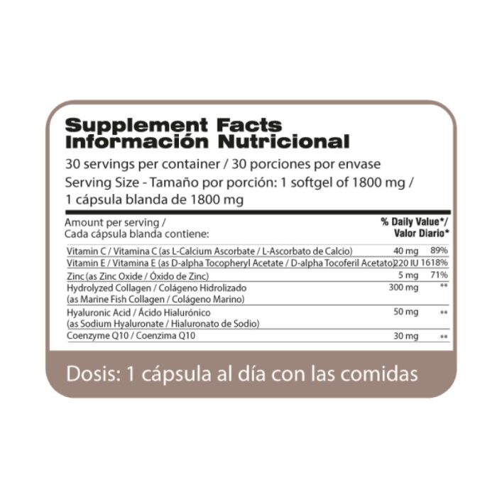 Qualivits Collagen + Hyaluronic Acid Complex 30 cap - Imagen 2