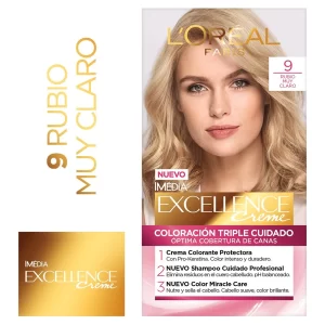 Tinta L'oréal Paris Excellence Creme N°9 Rubio muy claro