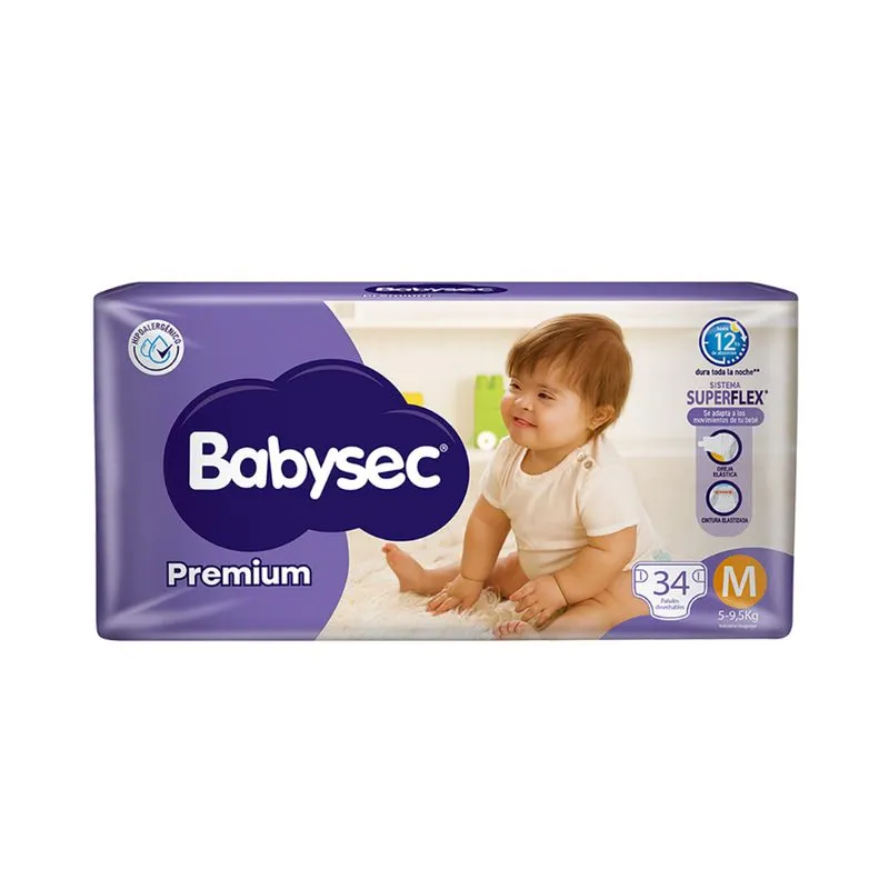 bm Pañales Babysec Premium M 34 Unidades - Imagen 1