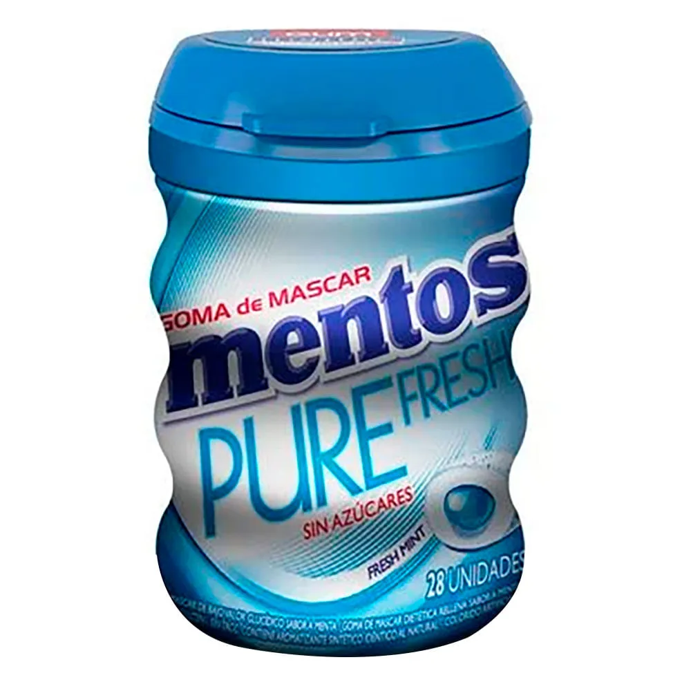 Chicles-MENTOS-sin-azucar-Pure-Fresh-Freshmint-0 MENTOS PURE FRESH MINT S/AZUCAR 28 UNIDADES - Imagen 1