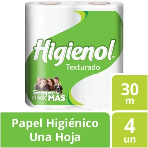 Papel higiénico HIGIENOL texturado 4 un.