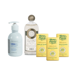 PACK - LOCION CORPORAL  UREA BELLPHARMA + OXFORD CLASICA INGLESA 480ML + HENO DE PRAVIA JABON X 3