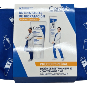 CeraVe Rutina Facial de Hidratación Loción de Rostro Dia SPF30 + Contorno de Ojos - Necessaire de Regalo