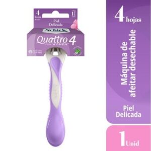 Maquina de afeitar SCHICK QUATTRO  piel delicada 4 hojas