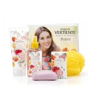 Acqua Di Vertiente Set Colonia+Jabon de Tocador+Esponja+Locion de Cuerpo Poppy