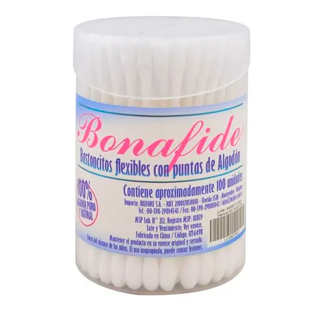 Bastoncitos-Pote-X-100-Bonafide-1-40464 Bonafide Cotonetes 100 Unidades - Imagen 1